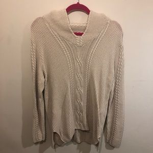 Jeanne Pierre white cable knit sweater